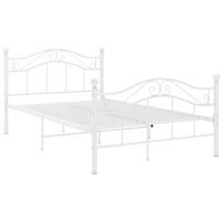 vidaXL Lovos rėmas, baltos spalvos, 120x200cm, metalas, Balta