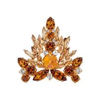 Segė moterims DiamondSky "Crystal Branch II (Light Amber / Topaz / Golden Shadow)" su Swarovski kristalais