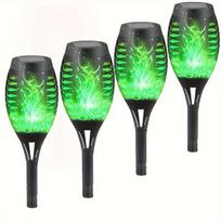 Saulės LED žibintų komplektas sodo keliui 4 vnt ,  Žalia šviesa 4 PACK