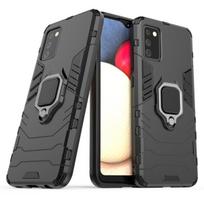 Ring Armor tough hybrid case cover + magnetic holder, skirtas Samsung Galaxy A03s, juodas