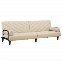 Sofa-lova su porankiais vidaXL, smėlio