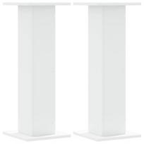 vidaXL Stovai augalams, 2vnt., balti, 30x30x80cm, apdirbta mediena