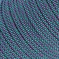 4 mm paracord virvė papuošalams,  Žalia violetinė juoda kvadratinė kamufliažas