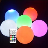 Lubiniai šviestuvai,plaukiojantys baseino šviestuvai – LED RGB švytintys rutuliai su nuotolinio valdymo pulteliu (3 colių), 2 vnt.