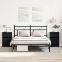 Naktiniai staliukai 2 vnt Juoda 40x35x62,5 cm Inžinerinė mediena