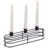 Juodas metalinis žvakidės laikiklis 29,5x8,5x9,5 cm