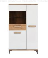 Vitrina Liveo Snobi SB6, su led apšvietimu, balta/ruda