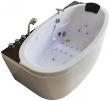 Hidromasažinė ovali vonia su LED apšvietimas, Bluetooth, FM radijas ir ozonatorius, 170x85 cm.