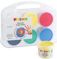 Dažai piešimui pirštais Primo, 6 spalv. x 100 g