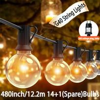 LED lauko girlianda G40 lemputėmis, 40FT/12,2m 14+1(Atsarginės)Lemputės