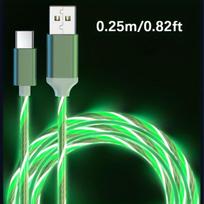40W 3A LED USB C krovimo laidas,  Žalias
