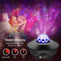Projektorius Žvaigždžių projektorius Galaxy Night light Black