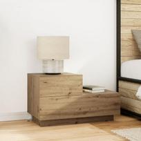 Naktinis staliukas su LED šviesomis Artisan Oak 100x36x49 cm