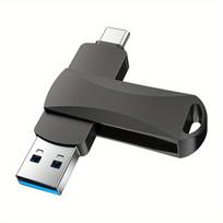 USB laikmena 2-in-1 USB atmintinė su dvikrypčiu jungimu,  Juoda