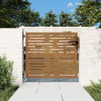 vidaXL Sodo vartai, 85x75 cm, Corten plienas, kvadratinis dizainas