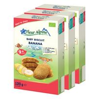 Ekologiški bananiniai sausainiai FLEUR ALPINE, nuo 9 mėnesių, 120 g x 3 vnt.