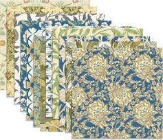 Dekoratyvinis popierius "william Morris" stiliaus, 24 lapai, 30x30cm