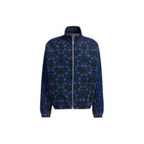 Adidas Originals Velvetinis sportinis džemperis su spauda Vyriškas sportinis švarkas Tamsiai mėlynas IS5274 S