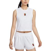 Nike Heritage Court Grafinis sportinis topas be rankovių Moteriški viršutiniai drabužiai Baltas FQ2274100 L