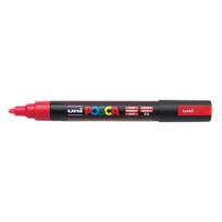 Žymeklis UNI Posca PC-5M, apvalus, 1.8 - 2.5 mm, fluorescencinė raudona