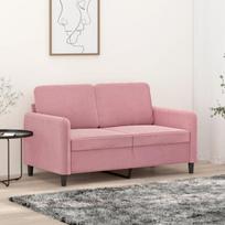 Dvivietė sofa, rožinės spalvos, 120cm, aksomas