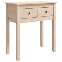 Konsolinis staliukas vidaXL, Pušies medienos masyvas, 70x35x75cm, ruda, Ruda