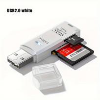 USB 3.0 SD/TF kortelių skaitytuvas,  Baltas