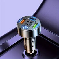 5-in-1 greito įkrovimo adapteris automobiliui