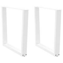 Valgomojo stalo kojos v formos 2 vnt baltos 90x(72-73,3) cm