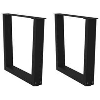 Valgomojo stalo kojos v formos 2 vnt juoda 50x(42-43,3) cm