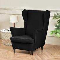 Vandeniui atsparūs wingback fotelio užvalkalai,  Juoda