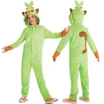 Pokemon Grookey karnavalinis kostiumas žalias persirengėlis 137-149 cm (10-12 metų), L