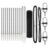 vidaXL Tvora su stulpais Pilka 1,2 x 25 m Plienas ir PVC