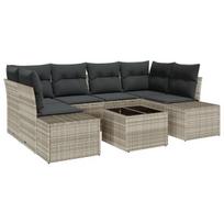 vidaXL Sodo Sofų Rinkinys 8 pcs Šviesiai pilka ir tamsiai pilka