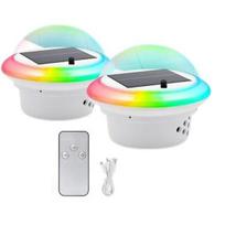 Saulės/USB įkraunamas, nuotoliniu būdu valdomas, plaukiojantis RGB LED baseino šviestuvas 2vnt
