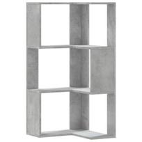 Kampinė spinta, 3 aukštų, betono pilkos, 50x50x102cm, mediena