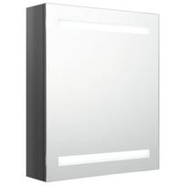 Veidrodinė vonios spintelė su LED, pilka, 50x14x60cm, blizgi CFE6337202