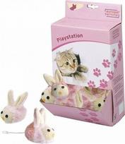 Žaislas katėms Ebi Vibruojantis zuikis, 7.6 cm, rožinis