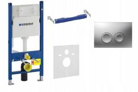 Geberit Up100 Duofix Basic Wc H112 Delta potinkinis rėmas + Delta21 chromo mygtukas