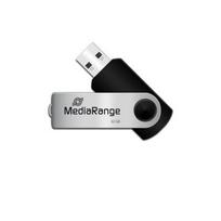 USB laikmena "mediarange" usb atmintinė, usb 2.0, 32gb, juoda, mr911, usb a, pasukama