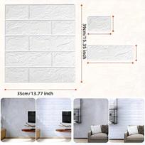 3D plytų lipnūs tapetai, Baltas