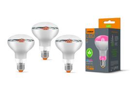 LED lemputė augalų auginimui Videx, E27, 9W, 14 umol/s 1200K, 3 vnt.