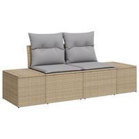 vidaXL Sodo Sofų Rinkinys su saugykla 5 pcs Smėlio Poli ratanas