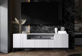 TV spintelė Meble Lindner 150 cm baltas matinis, metalinis rėmas