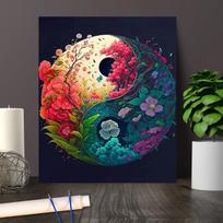 „Pasidaryk pats“ suaugusiems tapyba „pasidaryk pats“ pagal skaičius Yin Yang dizainas, be rėmelio, 40 x 50 cm, 1 vnt., 40x50 cm