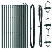 Tvoros Stulpai 13 vnt Žalia Ø32 mm 80 cm Cinkuotas Plienas