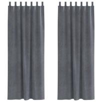 Blackout Užuolaidos su K hanging loop'ais 2 vnt Super Šviesiai Pilkos Velvetos