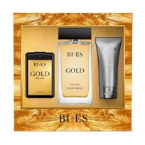 Rinkinys Bi-es Gold Men vyrams: tualetinis vanduo EDT, 90ml + 15ml + dušo želė, 50 ml