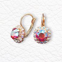 Auskarai moterims DiamondSky „Glory II (Light Siam Shimmer)“ su Swarovski kristalais