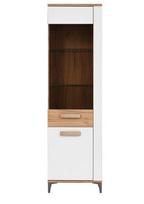 Vitrina Liveo Snobi SB8, kairinė, be led apšvietimo, balta/ruda